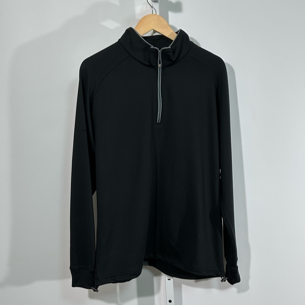 Dunning Golf ¼ Zip Pullover – Men’s L Black Performance Layer Reflective Stripe
